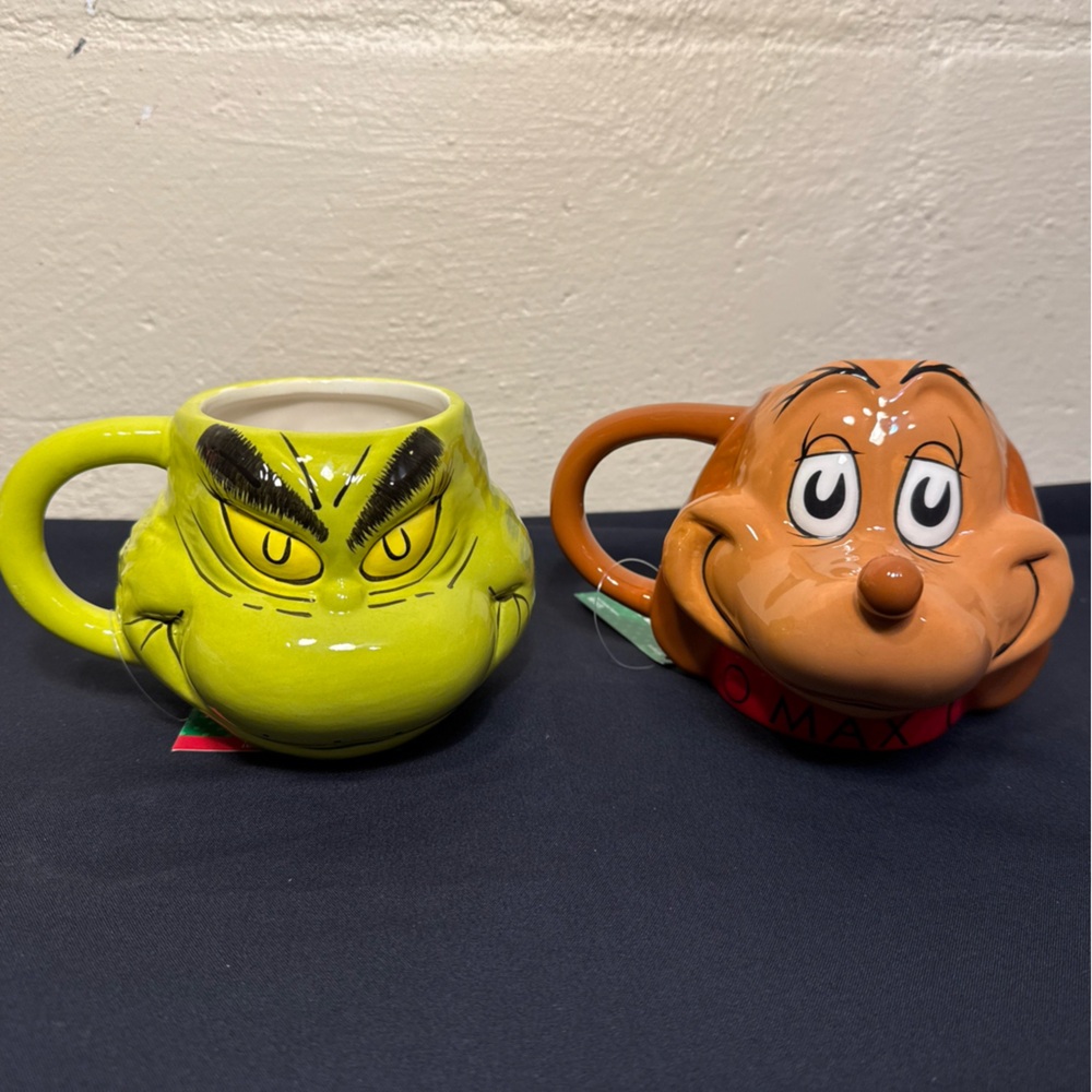 Grinch And Max 3D Grinch Ceramic Mug 16 Oz Ceramic Coffee Mugs Bioworld NEW